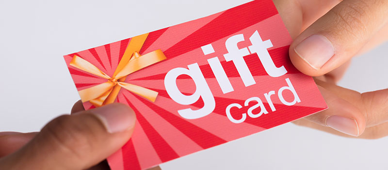 Giving gift card or reward to loyal customer