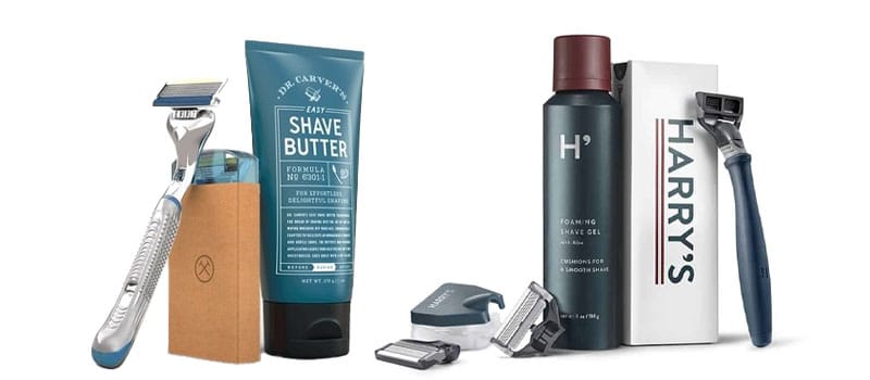illustration of Dollar Shave Club and Harr'ys products