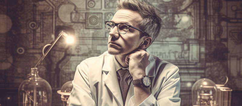 illustration of doctor in deep thinking