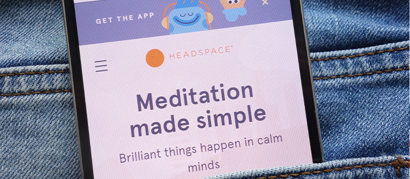 headspace meditation app on phone
